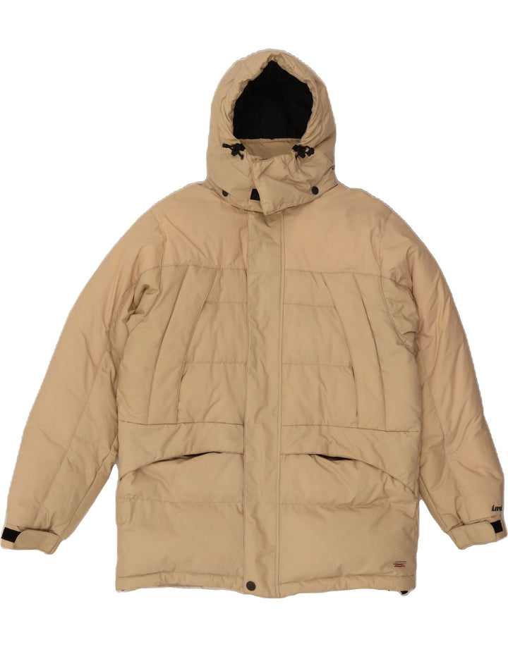 INVICTA Mens Hooded Padded Jacket UK 38 Medium Beige Polyamide Vintage Invicta and Second-Hand Invicta from Messina Hembry 