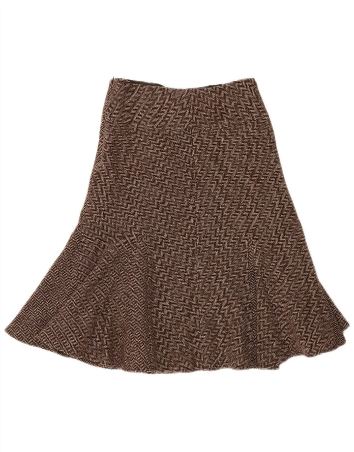 Hobbs trompetnederdel til kvinder UK 12 Medium W29 Brun sildebensuld