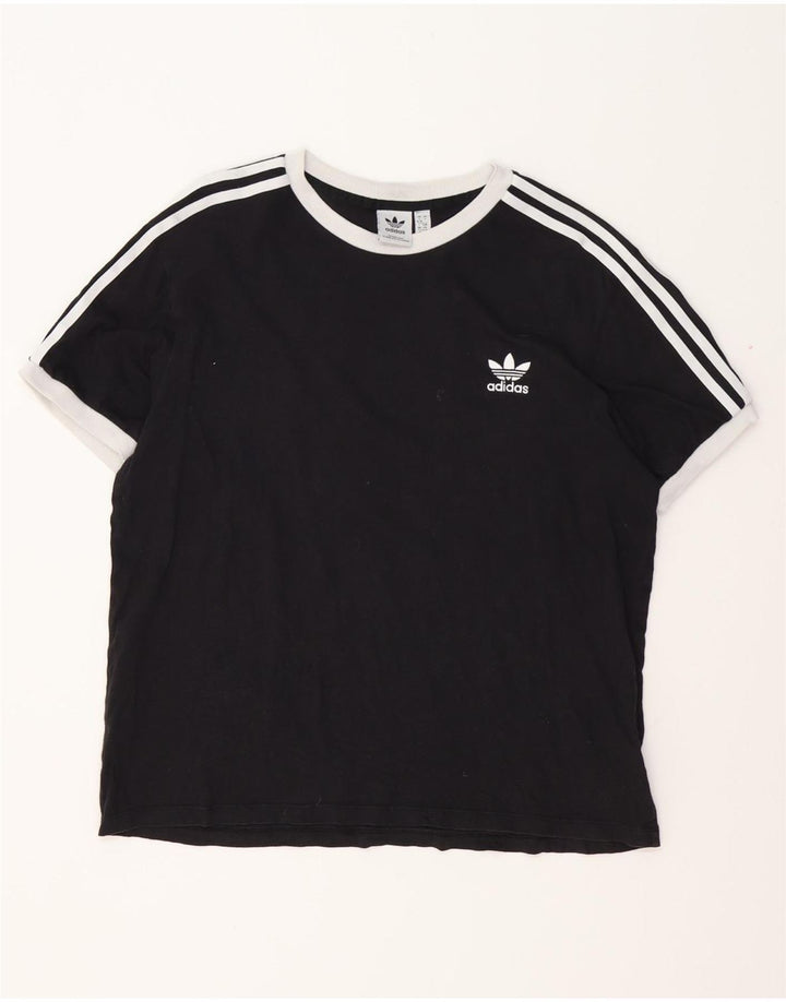 ADIDAS T-shirt top til kvinder DK 16/18 Stor sort bomuld