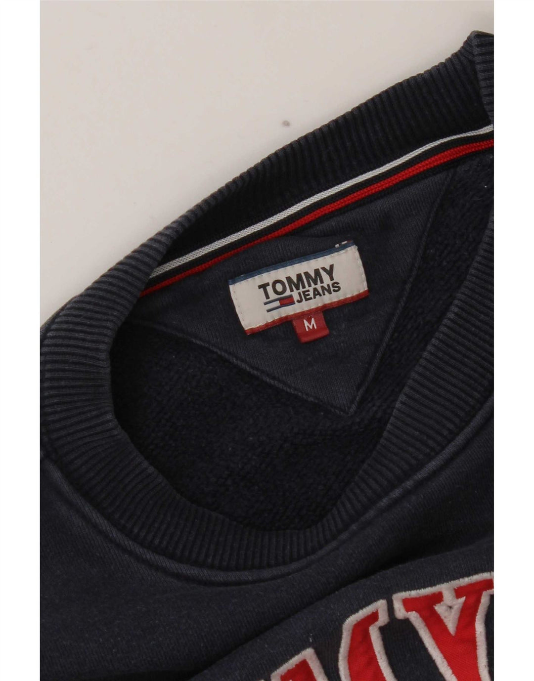 Tommy Hilfiger Dame Grafisk Sweatshirt Jumper UK 14 Medium Navy Blue