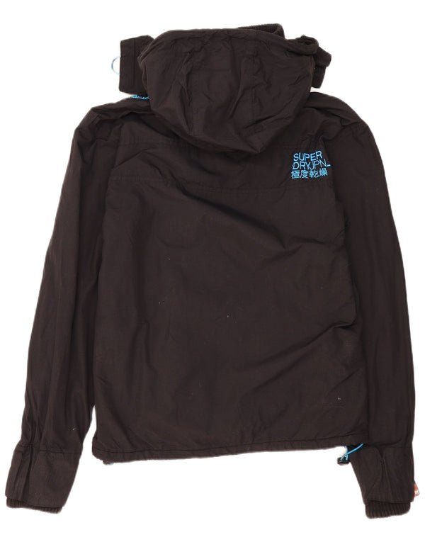 Superdry Herre The Windcheater Hooded Windbreaker Jacket UK 40 Large Black