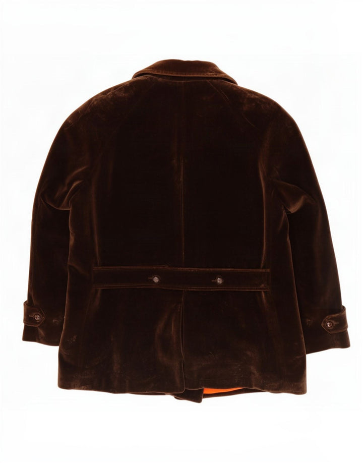 Capalbio Herre Double Breasted Velvet Blazer Jacket UK 40 Large Brown