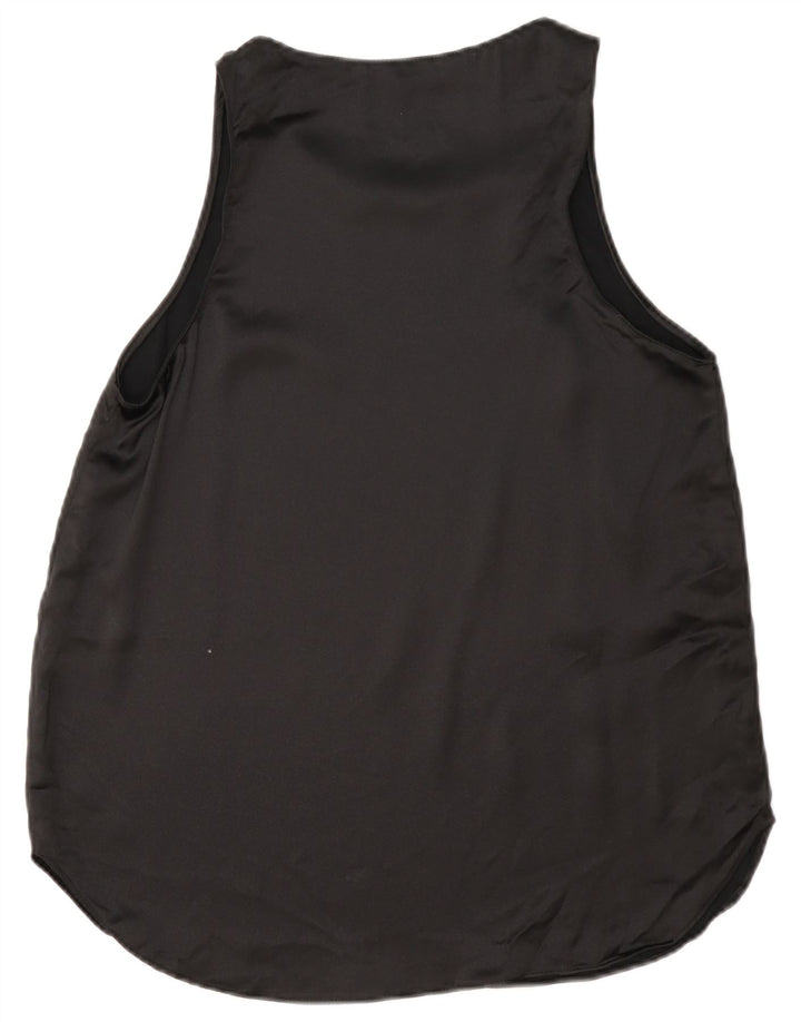 Zara Dame ærmeløs bluse Top UK 10 Small Black