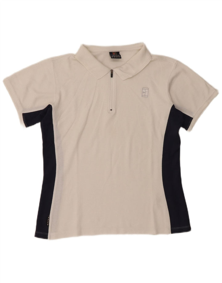 Nike dame poloshirt US 4/6 Small White Colourblock Bomuld