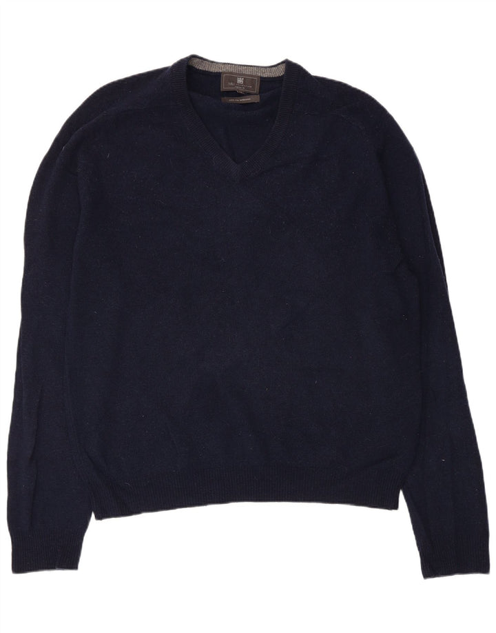 Marks & Spencer Herre Regular Fit V-hals sweater Medium Navy Blue