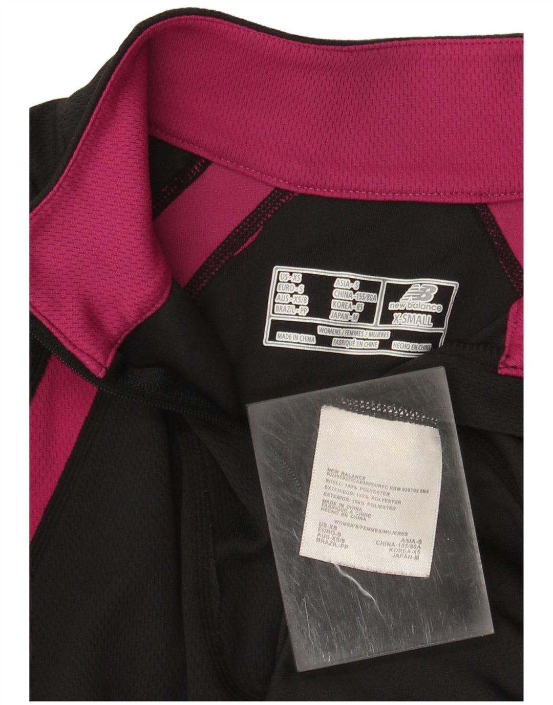 NEW BALANCE Womens Pullover træningsdragt Top UK 6 XS Sort Colourblock