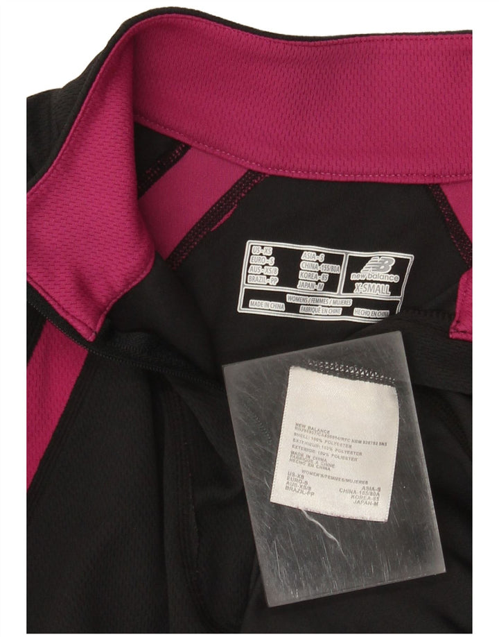 NEW BALANCE Womens Pullover træningsdragt Top UK 6 XS Sort Colourblock