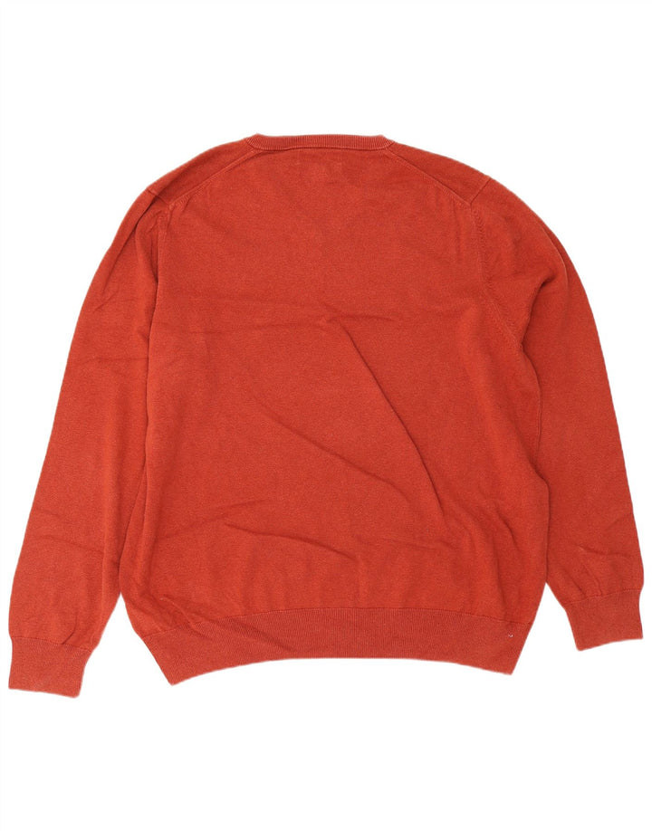 Marks & Spencer Herre V-hals sweater 2XL rødbrun bomuld