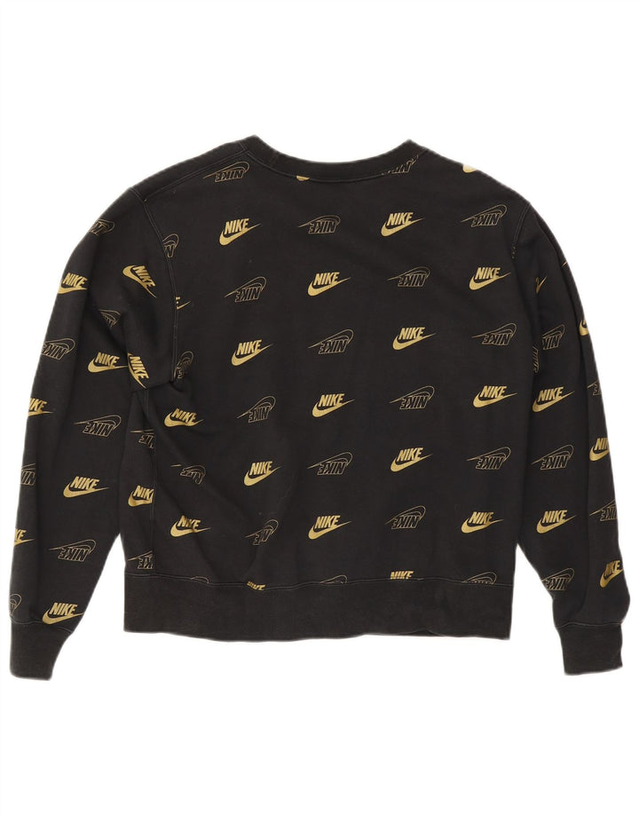 Nike Womens Grafisk Oversized Sweatshirt Jumper UK 10 Small Black Bomuld