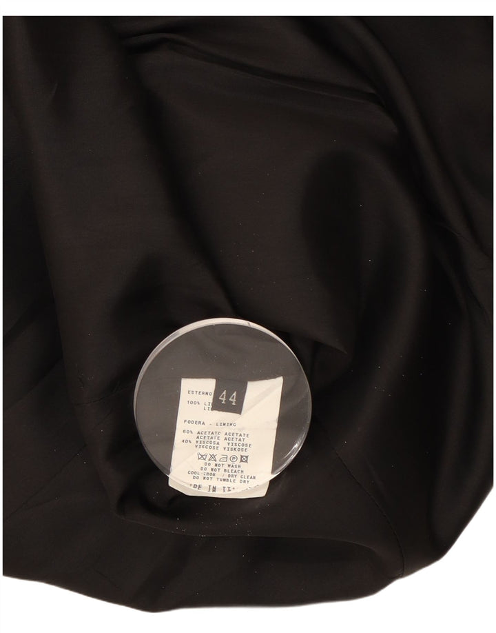 RETRO Womens 5 Button Blazer Jacket IT 44 Medium Black Linen Classic