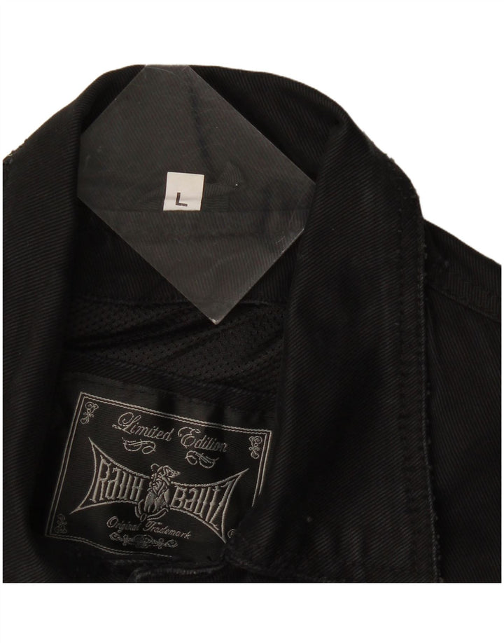 Vintage Herre Denim Gilet UK 40 Large Black