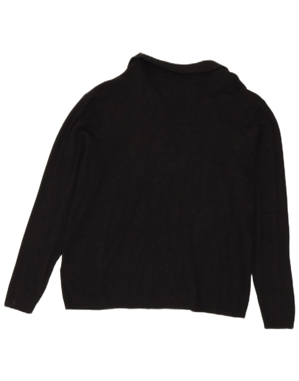 Marks & Spencer Dame Polo Neck Jumper Sweater UK 18 XL Sort Viscose