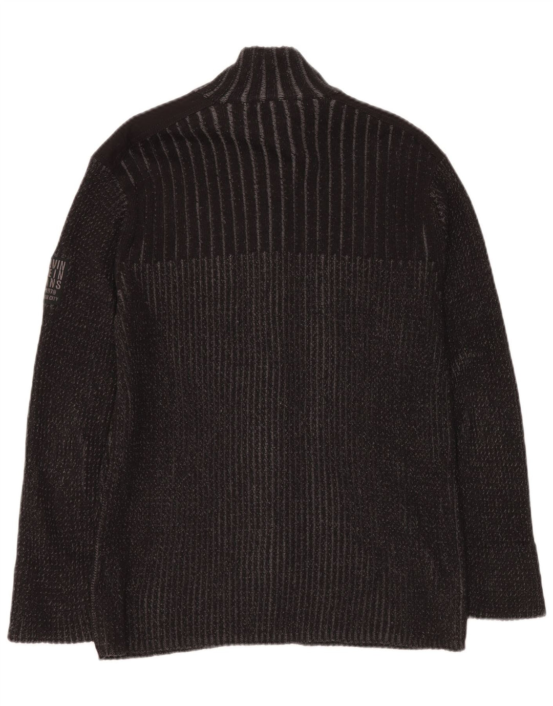 CALVIN KLEIN JEANS Dame Cardigan Sweater UK 14 Stor Grå Bomuld