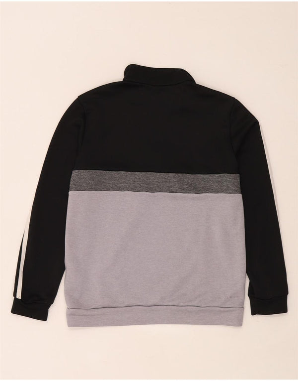 Adidas drenge sweatshirt med lynlås 11-12 år Sort Colourblock
