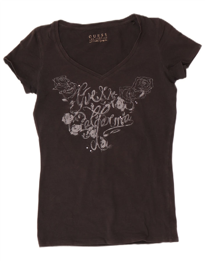 Guess Graphic T-Shirt Top UK 12 Medium Sort