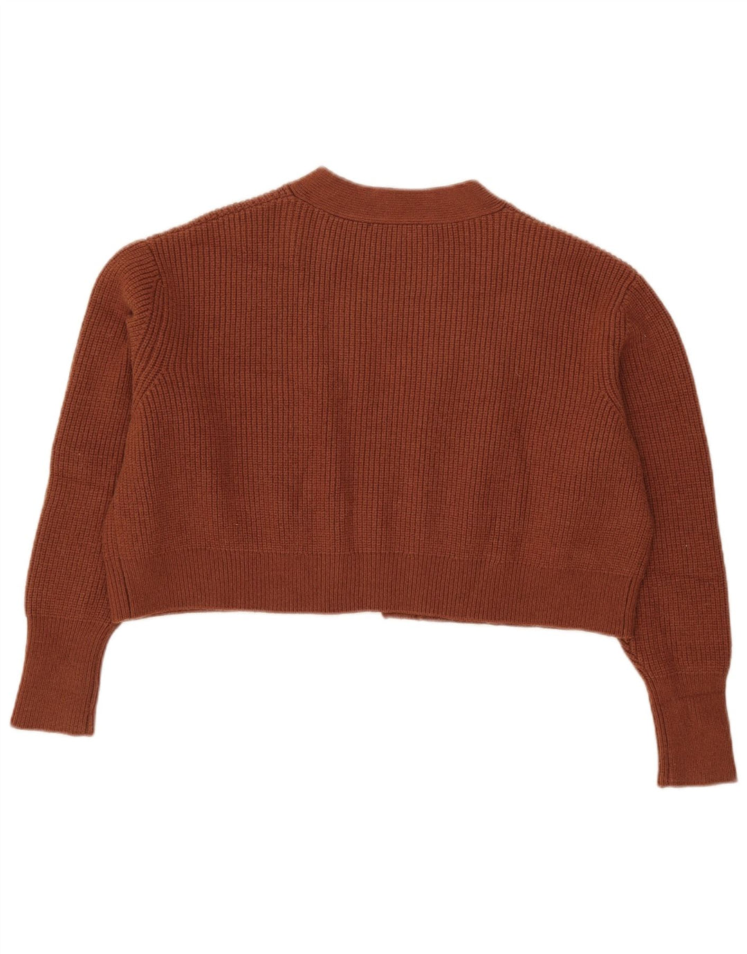 Zara Womens Oversized Crop Open Cardigan Sweater UK 14 Medium Brown