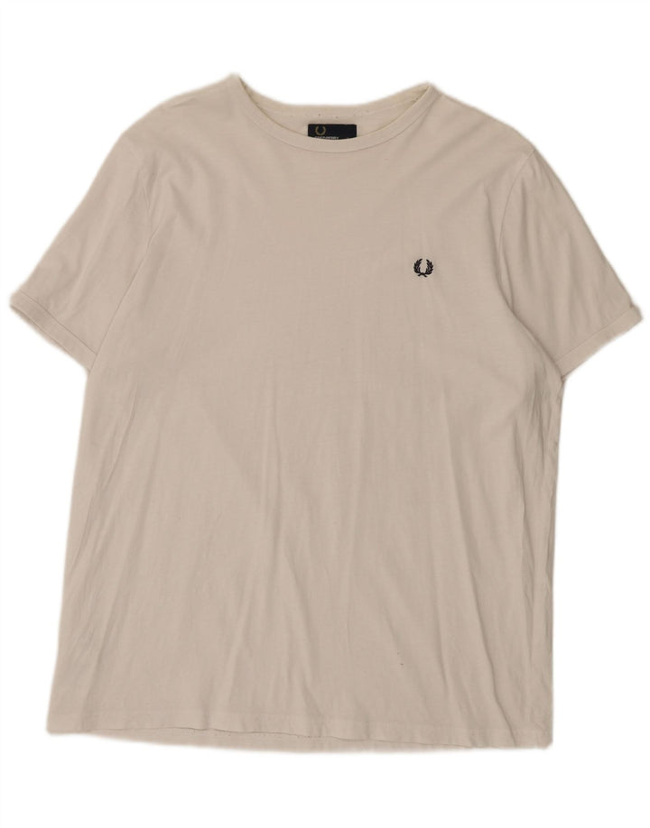 Fred Perry Herre T-Shirt Top XL Hvid Bomuld