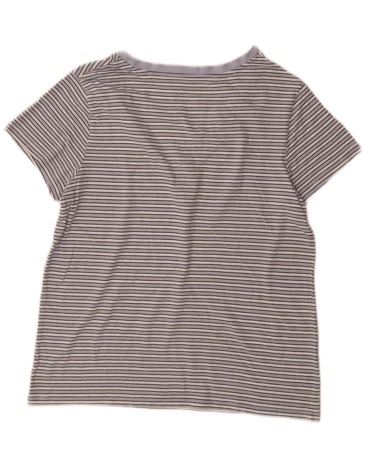 Levi's Dame T-Shirt Top UK 12 Mellem blå stribet