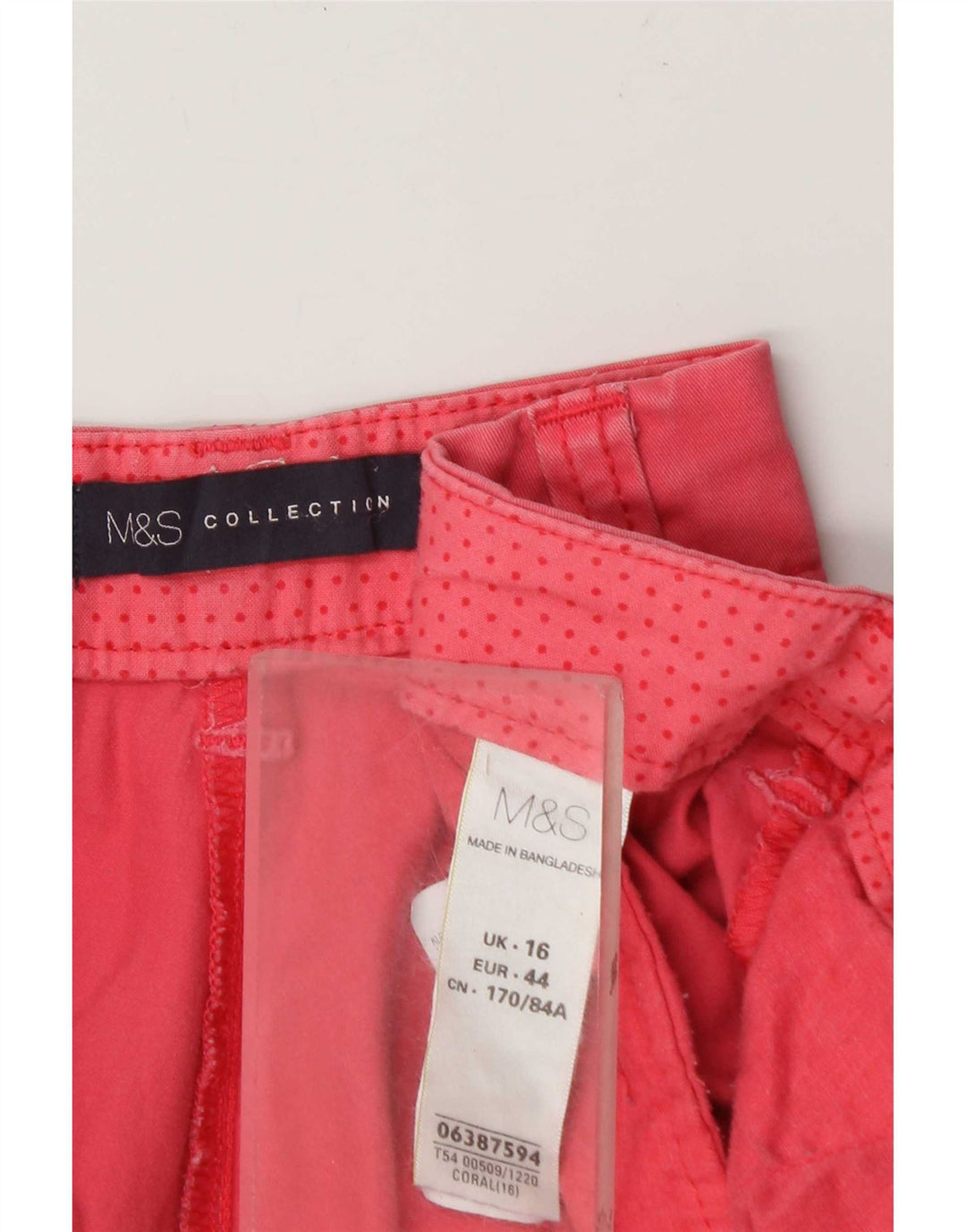Marks & Spencer Bermuda Shorts til kvinder UK 16 Large W34 Pink Bomuld