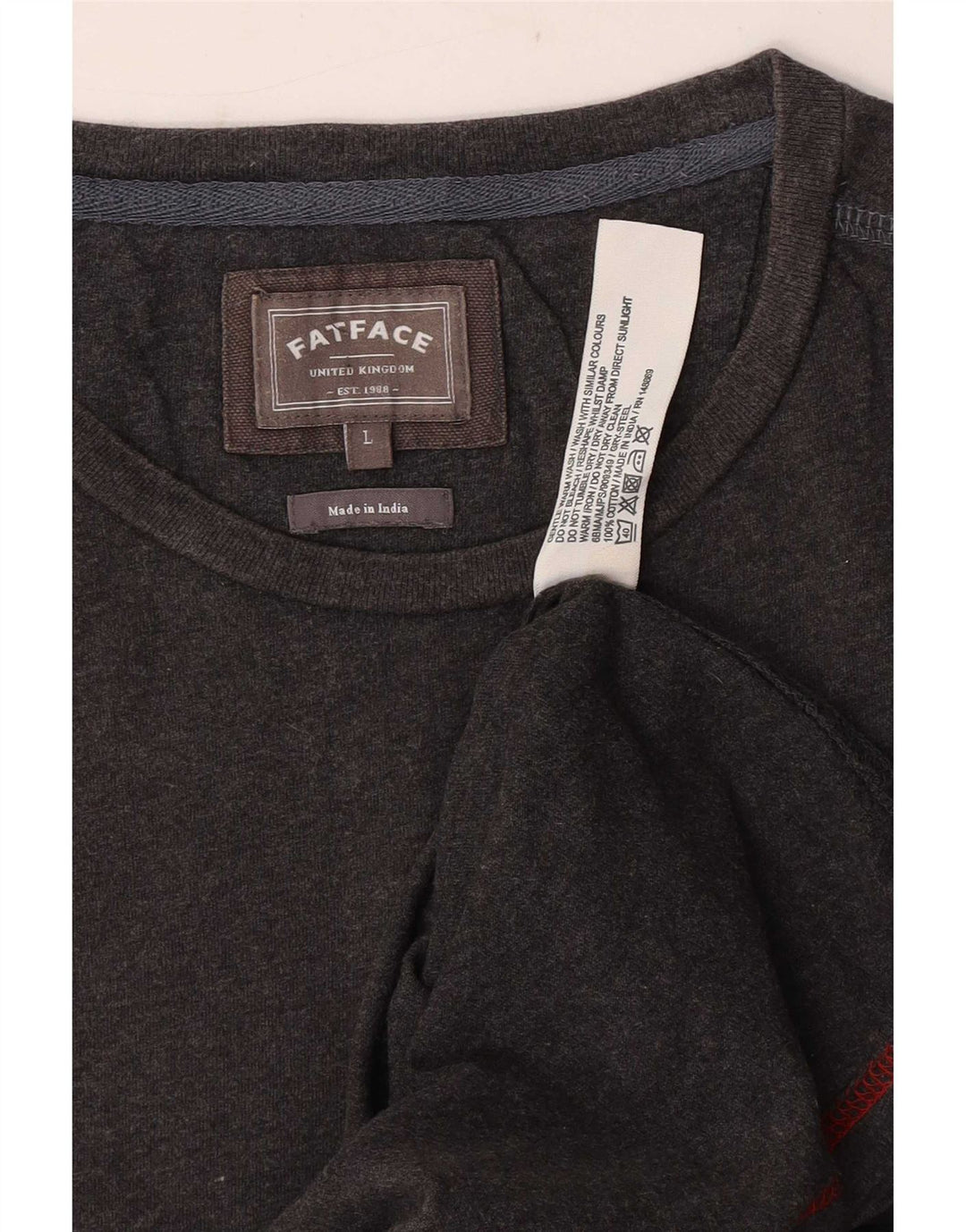 Fat Face Herre T-Shirt Top Stor Grå Bomuld