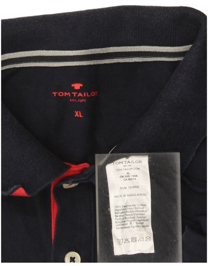 Tom Tailor Herre poloshirt XL marineblå bomuld