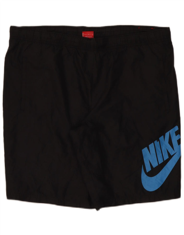 Nike grafiske sportsshorts til mænd, store sorte polyester
