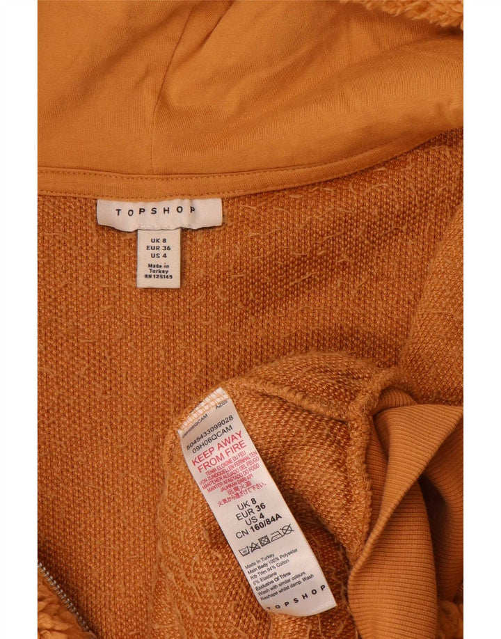 Topshop Dame Hættejakke Oversized Fleecejakke UK 8 Small Beige Polyester