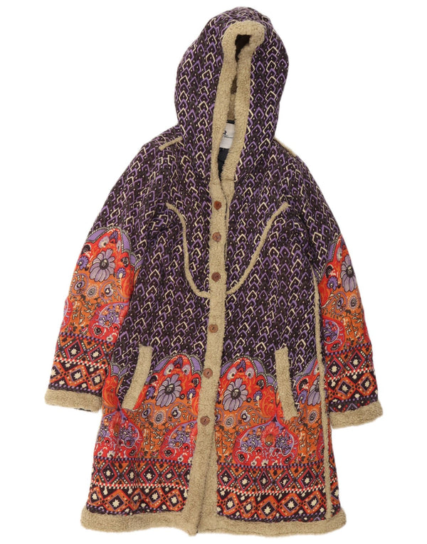Rossella Carrara Womens Hooded Overcoat UK 10 Small Multicoloured Floral