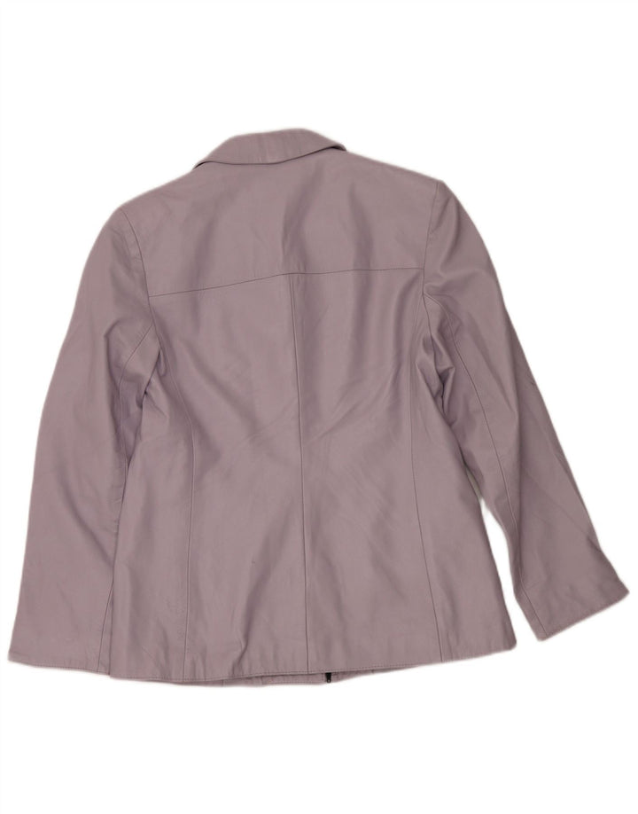 Alta Moda Dame Læder Blazerjakke med fuld lynlås IT 50 XL Lilla Læder