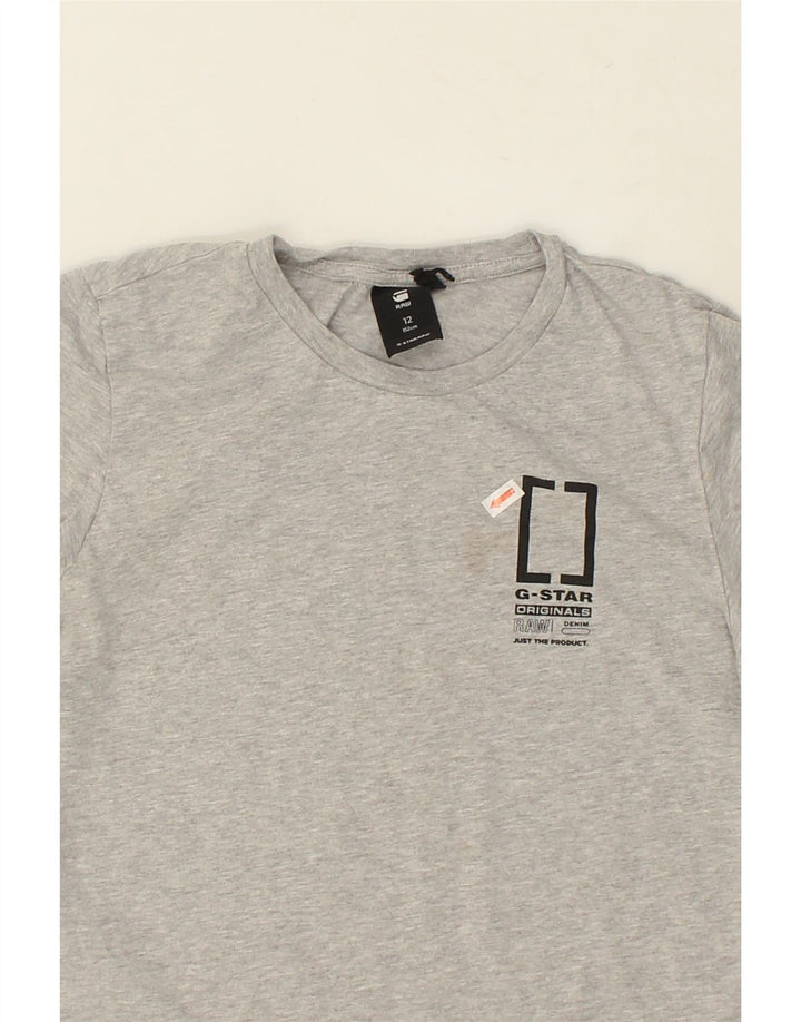 G-STAR Boys Graphic T-Shirt Top 11-12 Years Grey Cotton Vintage G-Star and Second-Hand G-Star from Messina Hembry 