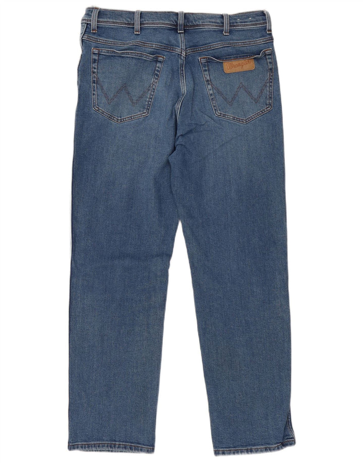 Wrangler Herre Texas Straight Jeans W36 L32 Blå Bomuld