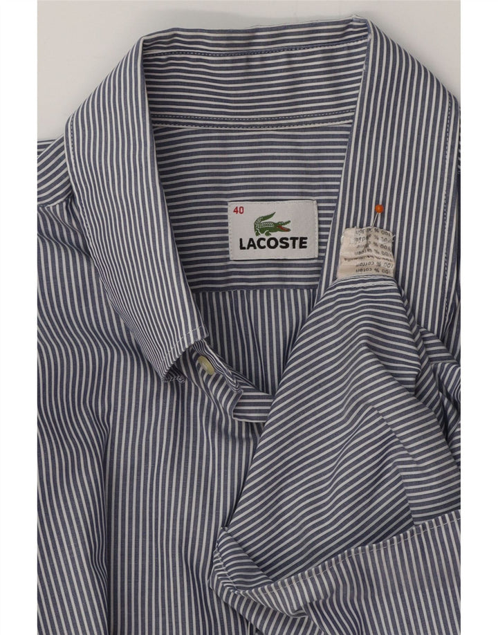 LACOSTE Herreskjorte str. 40 Medium Blue Pinstripe Bomuld