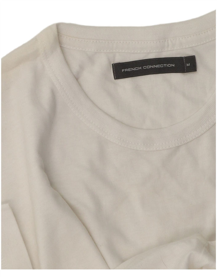 French Connection Herre T-shirt Top Medium White Colourblock