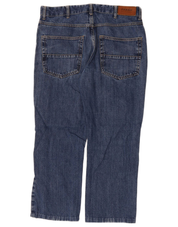 Farah Womens Classic Fit Cropped Jeans W32 L24 Blå Bomuld