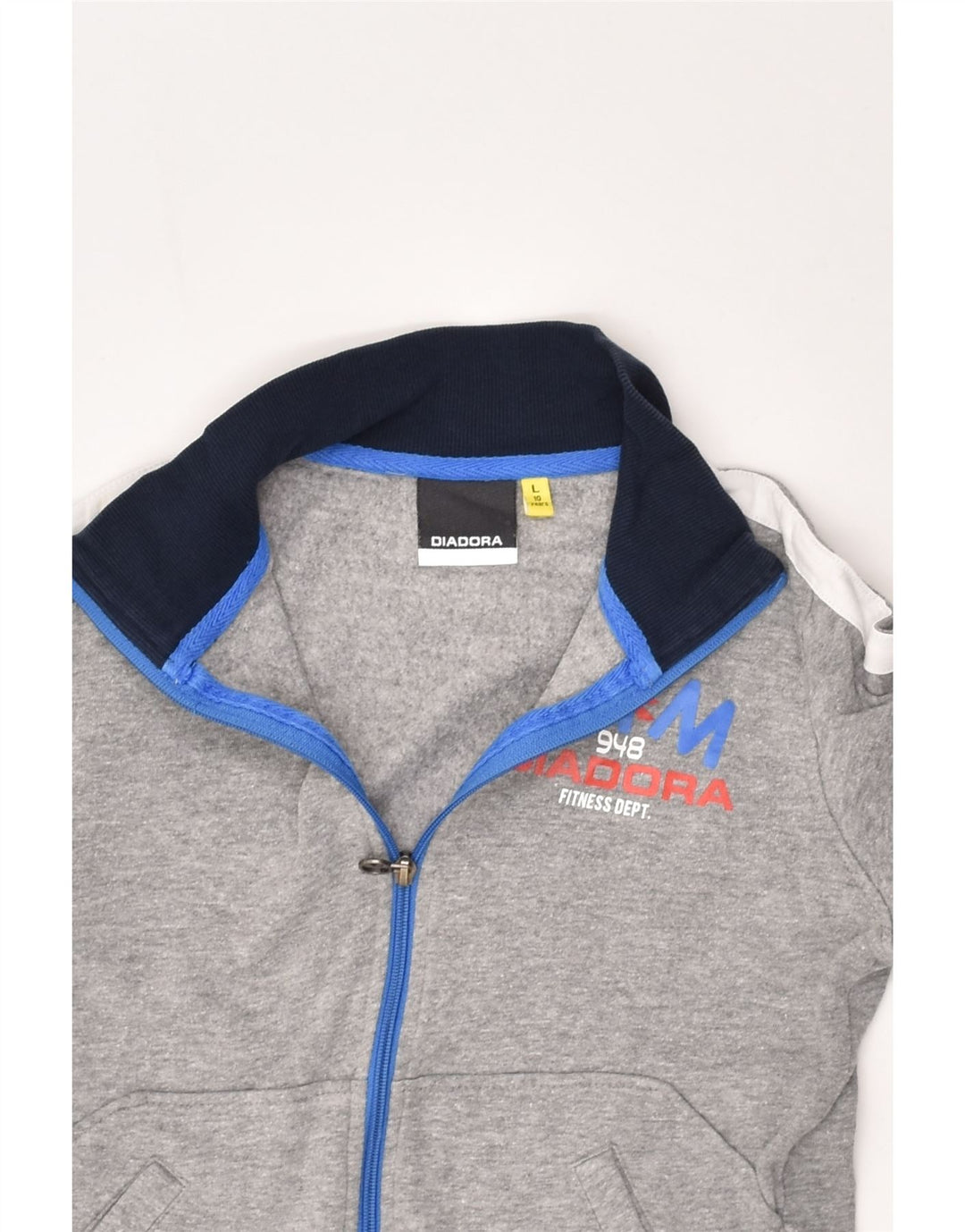 DIADORA Boys Tracksuit Top Jacket 9-10 Years Large Grey Cotton | Vintage Diadora | Thrift | Second-Hand Diadora | Used Clothing | Messina Hembry 