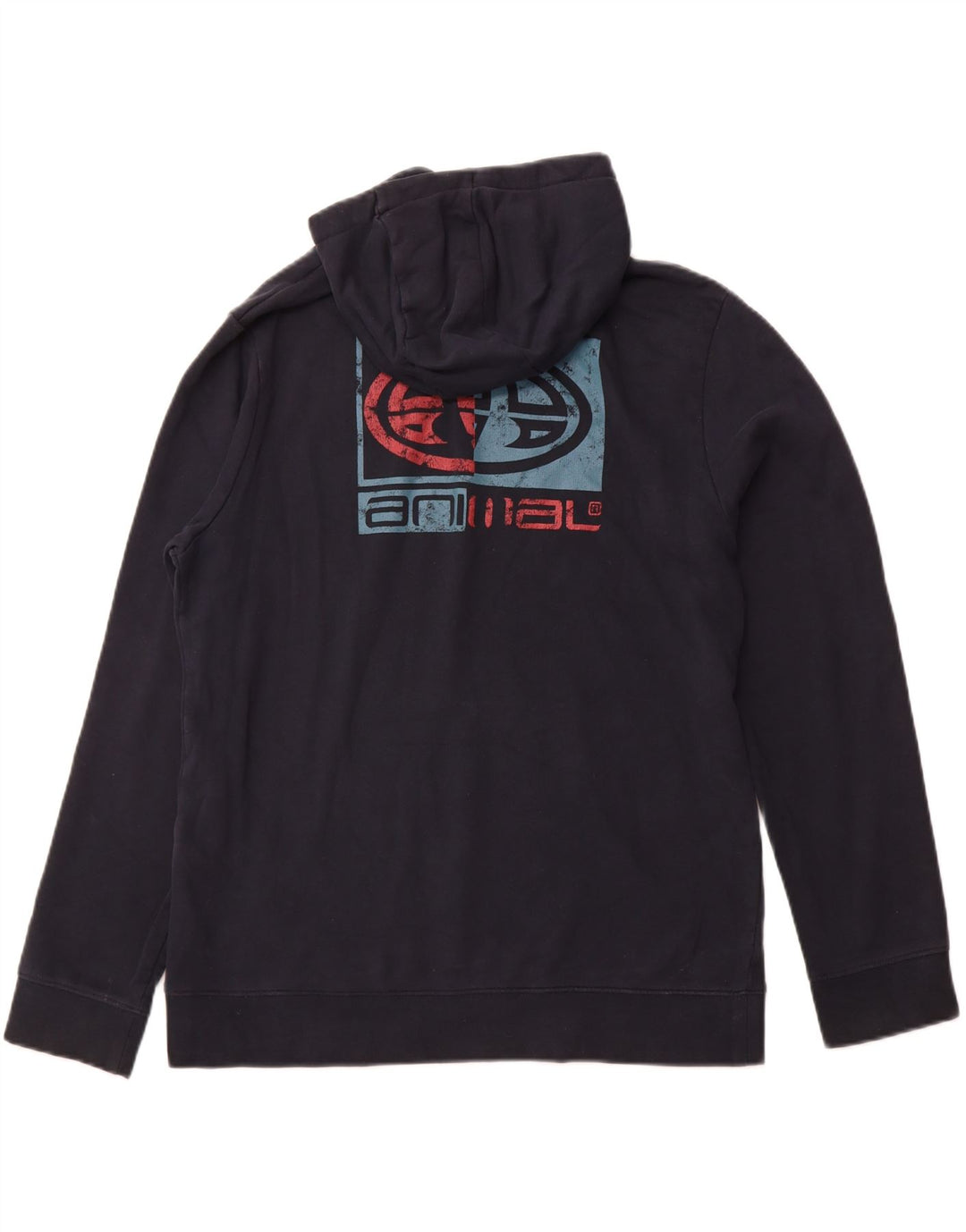 ANIMAL Grafisk hættetrøje til mænd Stor marineblå bomuld