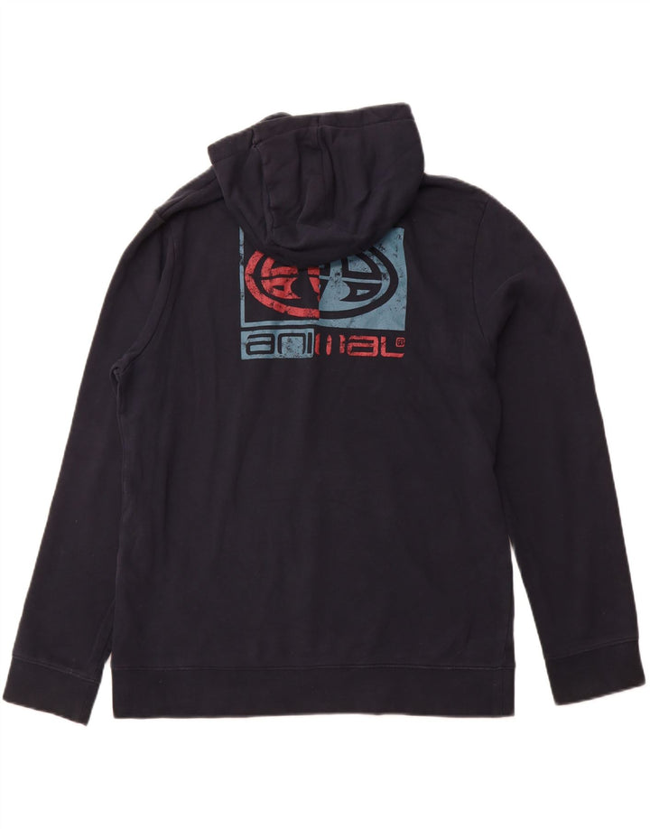 ANIMAL Grafisk hættetrøje til mænd Stor marineblå bomuld