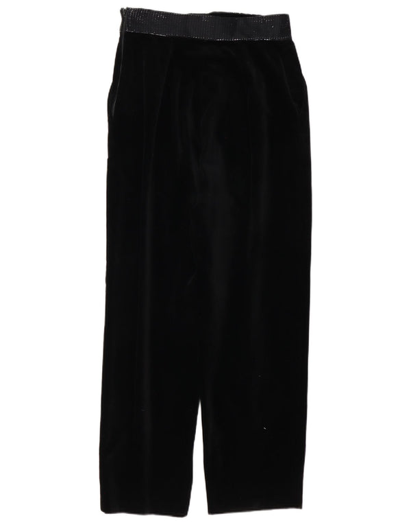 Vintage Dame Lige Velvet Casual Bukser IT 46 Large W28 L27 Sort