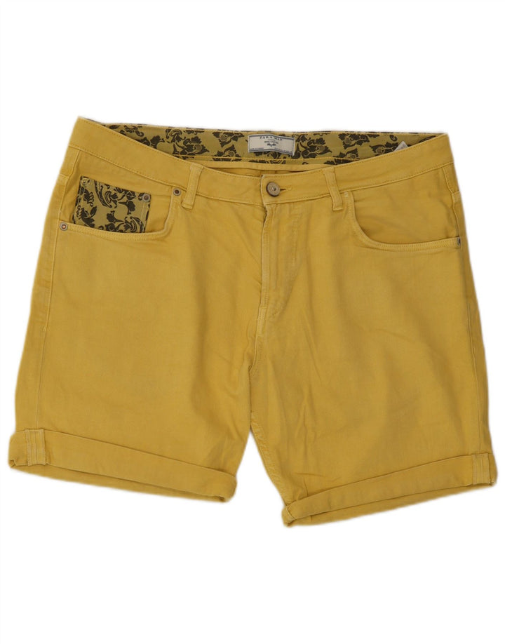Zara Herre Denim Shorts EU 44 Large W34 Gul Bomuld