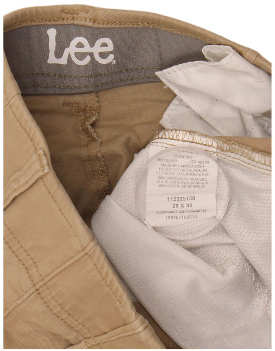 Lee Herre Slim Fit Chino Bukser W28 L30 Beige Bomuld