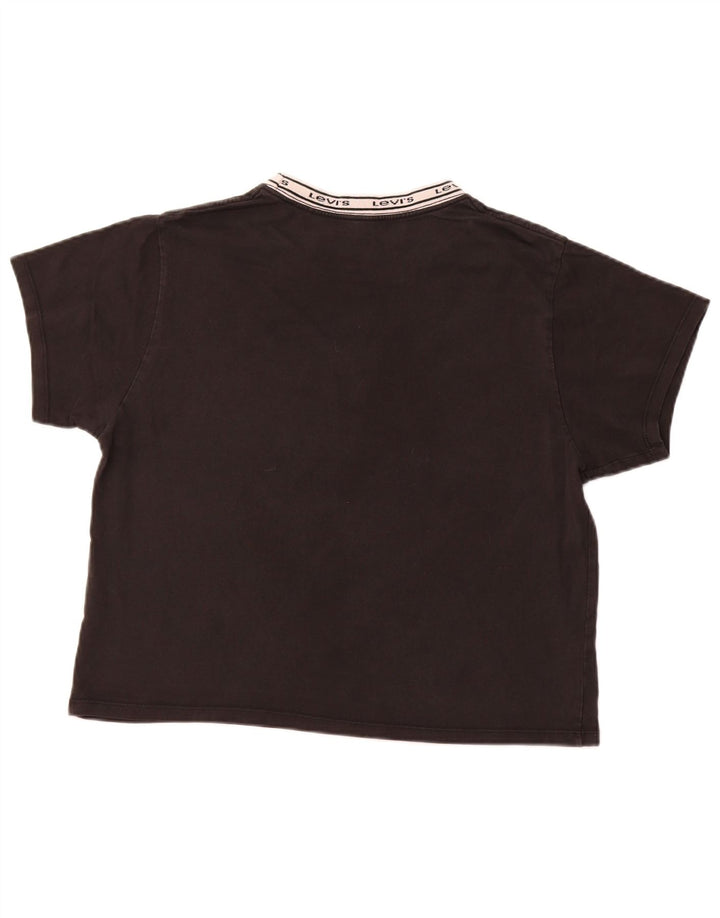 LEVI'S Grafisk T-shirt top til kvinder UK 14 Medium Sort