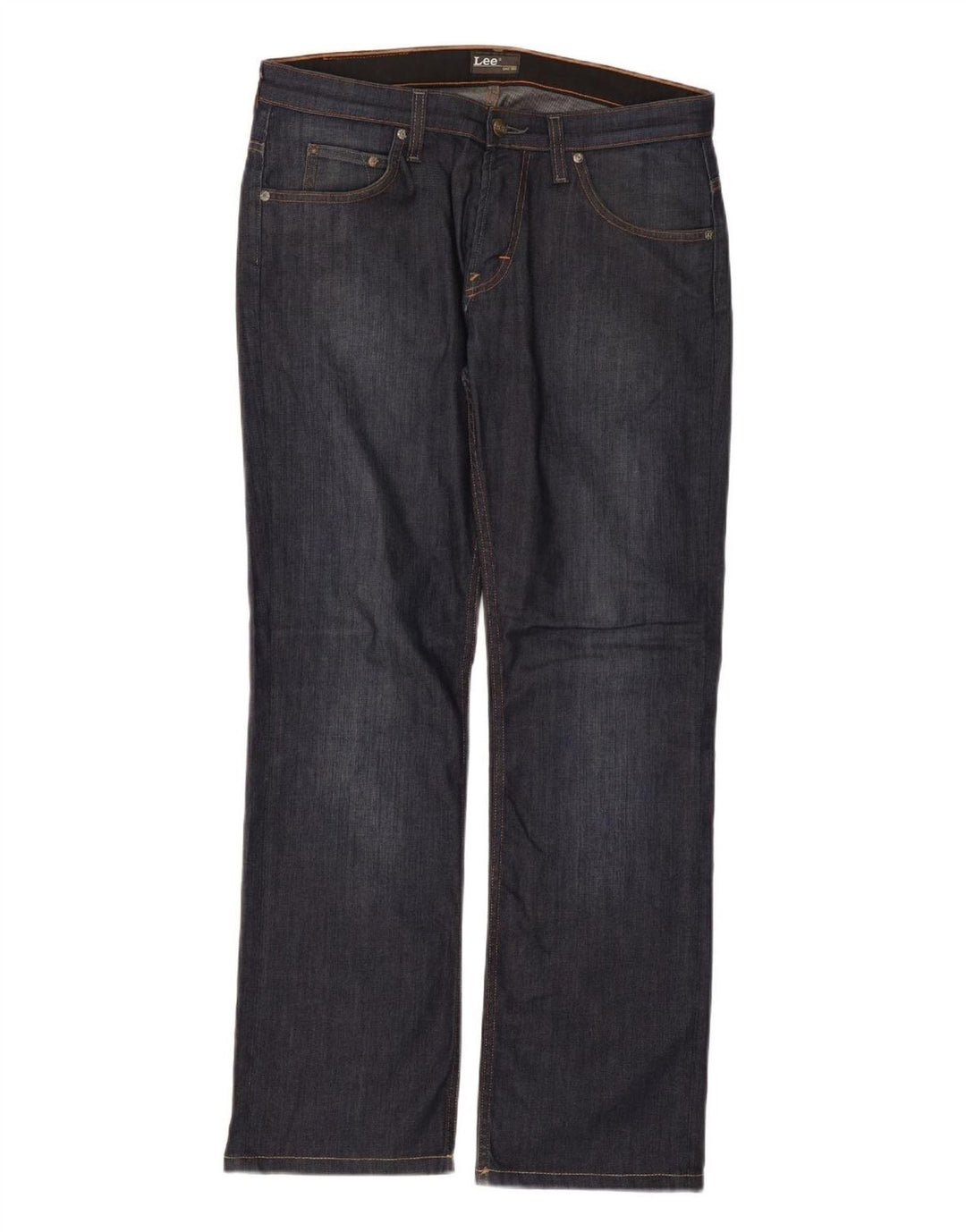 Lee Womens Knox Straight Jeans W32 L30 Marineblå Bomuld
