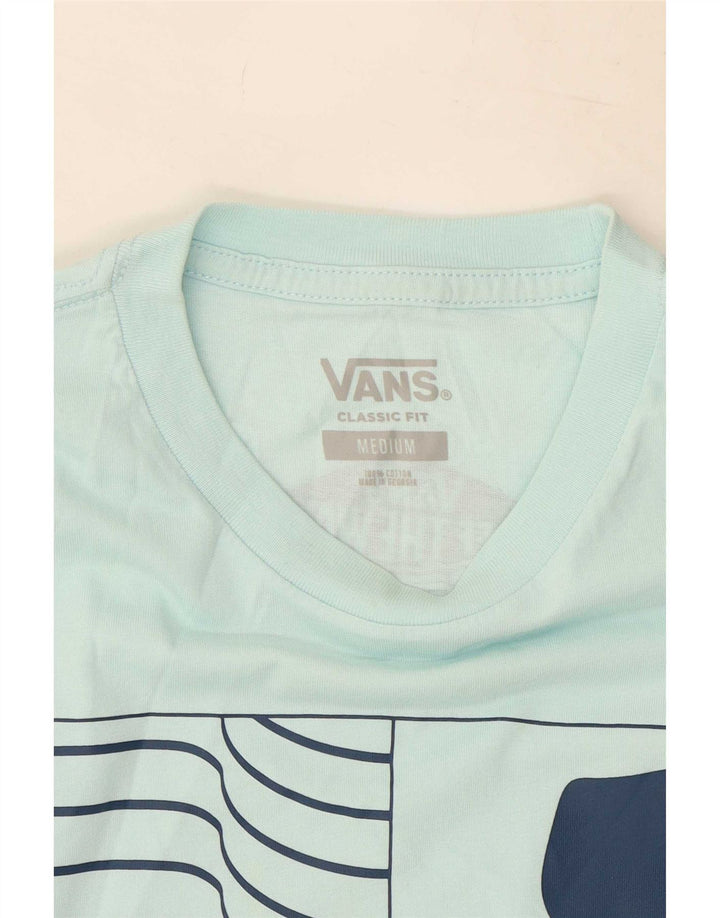 Vans Herre Classic Fit Grafisk Top Langærmet Medium Turkis Bomuld