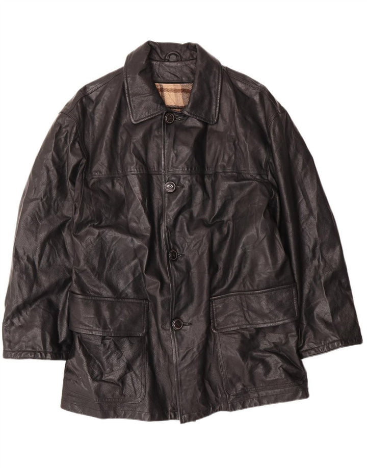 MARCO BALDASSARI Womens Leather Jacket UK 18 XL  Black Leather