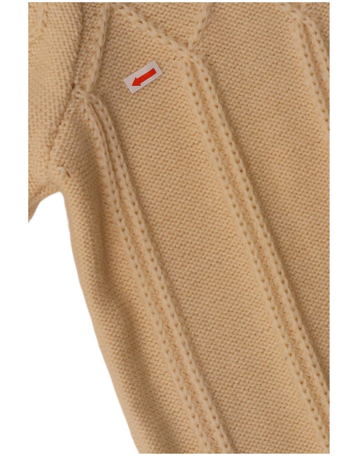 Vintage dame cardigan sweater UK 12 Medium Off White Uld