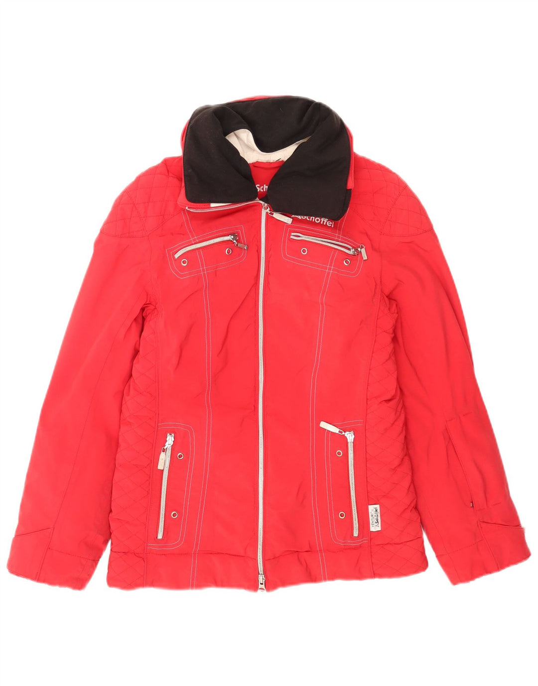 Schoffel Dame Skijakke UK 10 Lille Rød Colourblock Polyamid