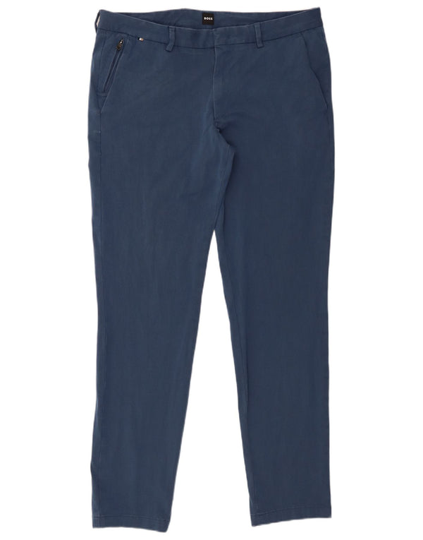 Hugo Boss Herre Slim Chino Bukser W36 L31 Blå Bomuld
