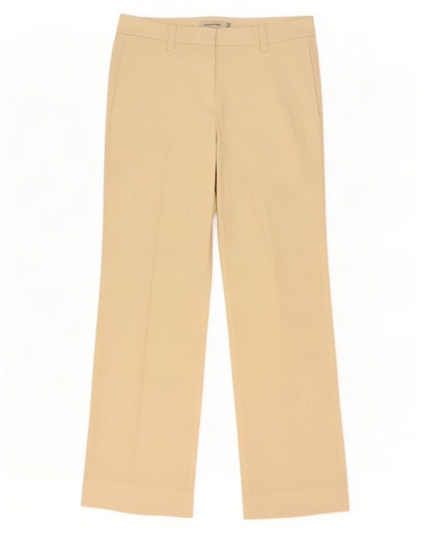 Zara Chinobukser med brede ben til kvinder EU 40 Medium W30 L29 Beige bomuld