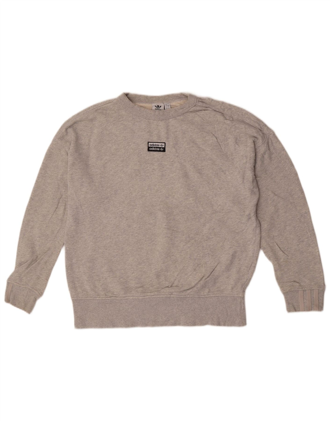 Adidas Dame Oversized Sweatshirt Jumper UK 8 Small Grey Flecked Bomuld
