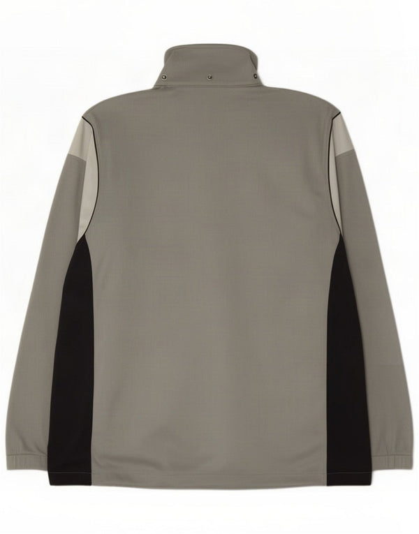 Asics Mens Tracksuit Top Jacket Large Grey Colourblock